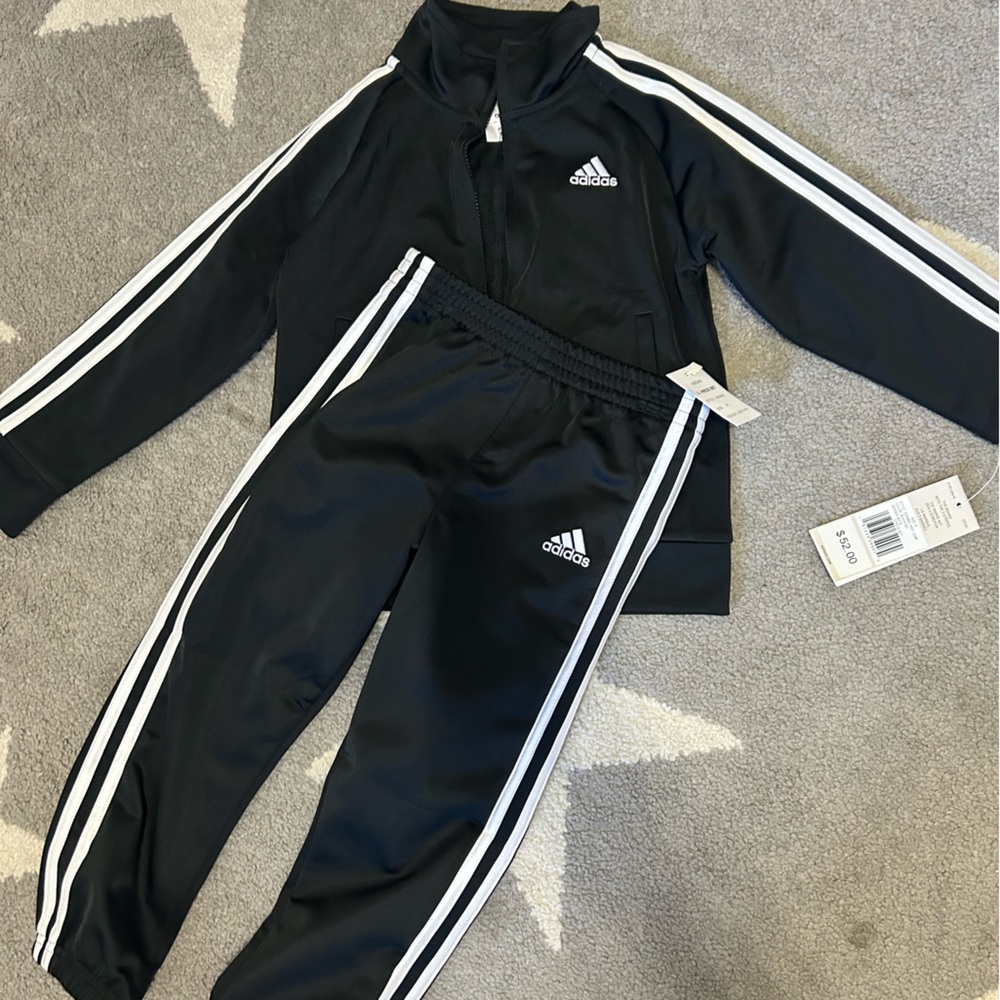Adidas Black and White Athletic Tracksuit NWT 4T